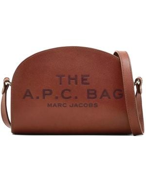 Marc Jacobs X A.P.C. Embossed-Logo Leather Cross Body Bag - Brown