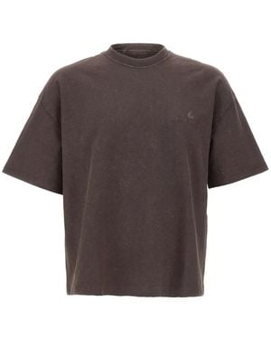 Carhartt Logo-Embroidered T-Shirt - Brown