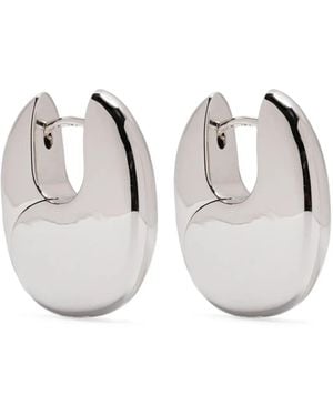 Tom Wood Medium Pebble Sterling- Earrings - White