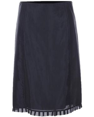 DUNST Kanten Midi-Rok - Blauw