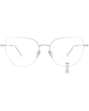 YVMIN Lunettes De Vue Ornées D'Une Pierre Et D'Un Ours Floqué - Blanc