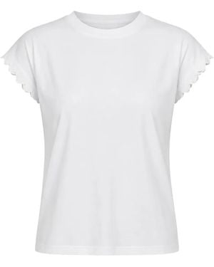 FRAME Crochet-Trim T-Shirt - White