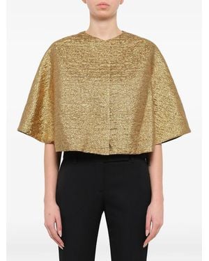Lanvin Wide Sleeve Metallic Top - Natural