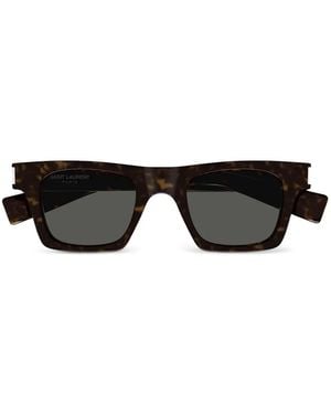 Saint Laurent Tortoiseshell-Pattern Sunglasses - Black