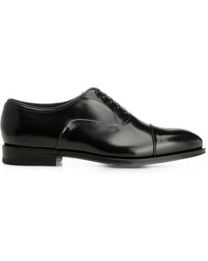 Ferragamo Oxford With Toe Cap - Black