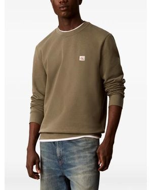 Calvin Klein Pullover Mit Logo-Patch - Natur