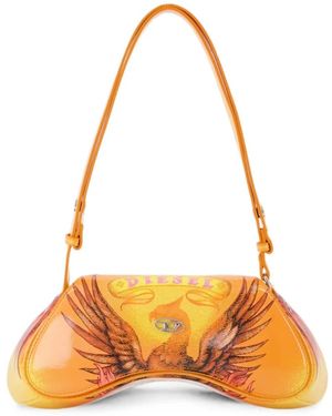 DIESEL Play Graphic-Print Shoulder Bag - Orange
