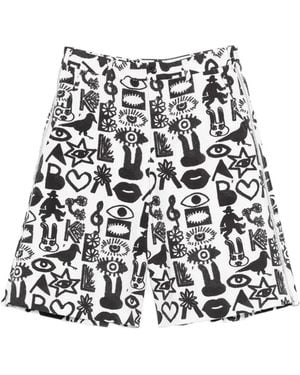 COMME DES GARÇON BLACK Patterned Shorts - White