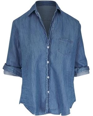 Frank & Eileen Curved-hem denim shirt - Blau
