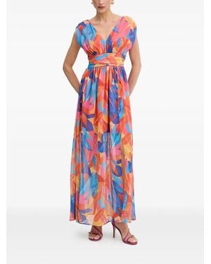 Morgan V-Neck Floral-Print Maxi Dress - White