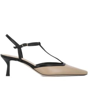 The Seller 70Mm Slingback T-Bar Court Shoes - Natural