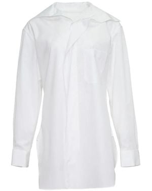 Y's Yohji Yamamoto Asymmetric Chest-Pocket Shirt - White