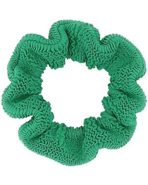 Hunza G Crinkled-Effect Scrunchie - Green