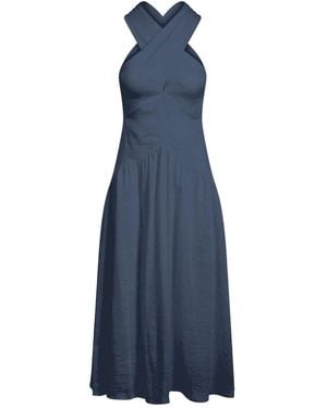 Merlette Zadie Crossover-Strap Midi Dress - Blue
