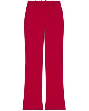 McQueen Grain-De-Poudre Trousers - Red