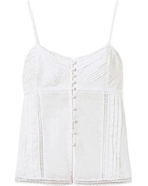 Twinset Lace-Detailing Tank Top - White