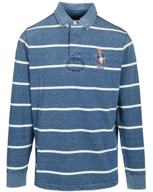Polo Ralph Lauren Polo Bear Striped Polo Shirt - Blue