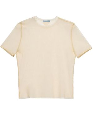 Prada Cotton T-Shirt - Natural