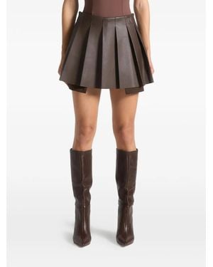 Manière De Voir Juliette Leather Pleated Skort - Black