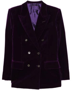 Tom Ford Blazer À Boutonnière Croisée - Bleu