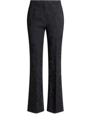 Etro Jacquard Flared Trousers - Blue