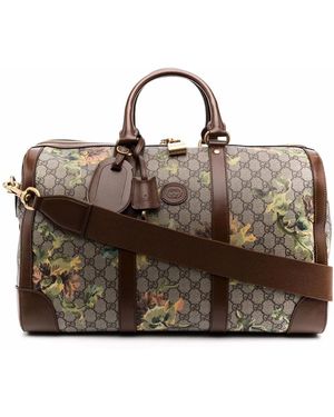 Gucci GG パターン プリント ダッフルバッグ - ブラウン