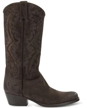 Sartore Sr4211 Embroidered Suede Boots - Brown