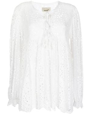 Bambah Crochet Flared Blouse - White