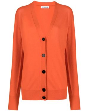 Jil Sander Cardigan Con Bottoni - Arancione