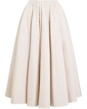 Patou Falda midi a rayas elástica - Neutro