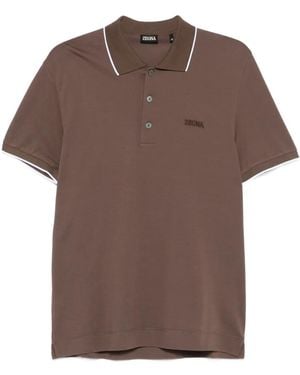 ZEGNA Polo Logo - Brown