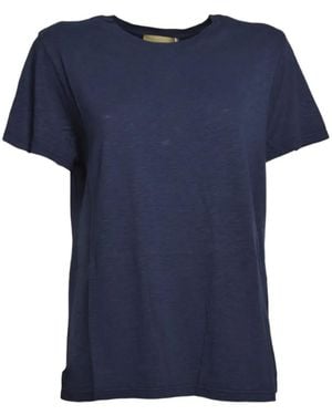 Momoní Calavera Short-Sleeve Slub-Texture T-Shirt - Blue