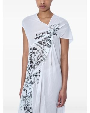 Limi Feu Graphic-Print Asymmetric Dress - White