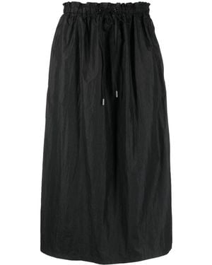 Woolrich Gonna Midi A Vita Alta - Nero
