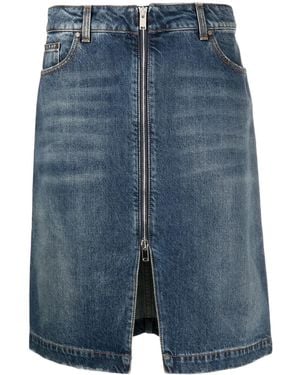 Stella McCartney Denim Zip Midi Skirt - Blue