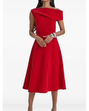 MOOS STUDIO Schulterfreies Midikleid - Rot