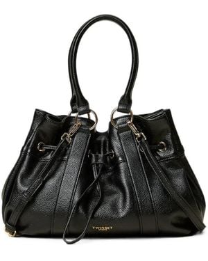 Twinset Drawstring Tote Bag - Black