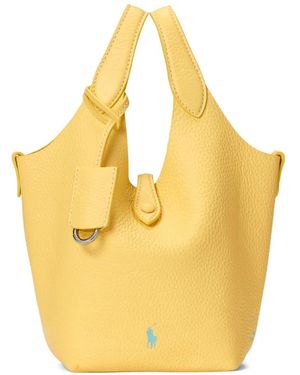 Polo Ralph Lauren Small Polo Play Leather Tote Bag - Yellow