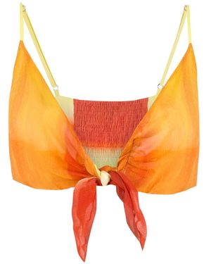 Amir Slama Haut De Bikini À Détail Noué - Orange