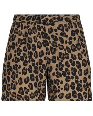 Aspesi Short De Bain À Imprimé Léopard - Noir