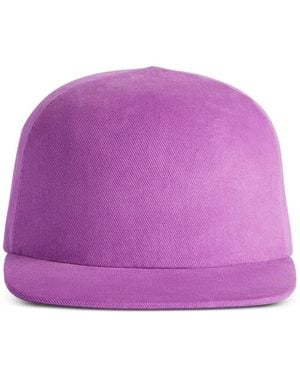 Balenciaga Logo Embroidered Cotton Drill High Rounded Hat - Purple