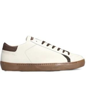 AMA BRAND Logo-Print Trainers - Natural