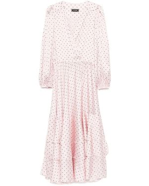 Styland Polka-Dot Ruffled Dress - Pink
