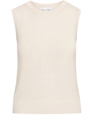 Oscar de la Renta Virgin Wool Top - Natural