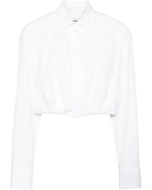 MSGM Embroidered Cropped Shirt - White