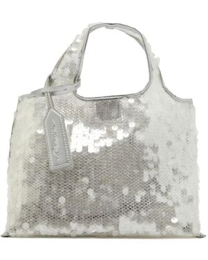 3.1 Phillip Lim Mini Market Logo-Tag Tote Bag - White