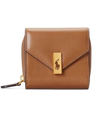 Polo Ralph Lauren Logo-Plaque Leather Wallet - Brown