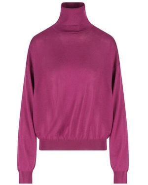 Saint Laurent Roll-Neck Wool Jumper Clothing - Pink
