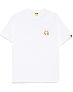 A Bathing Ape T-Shirt Con Ricamo - Bianco