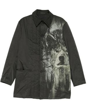 Yohji Yamamoto Rin Printed Padded Jacket - Grey